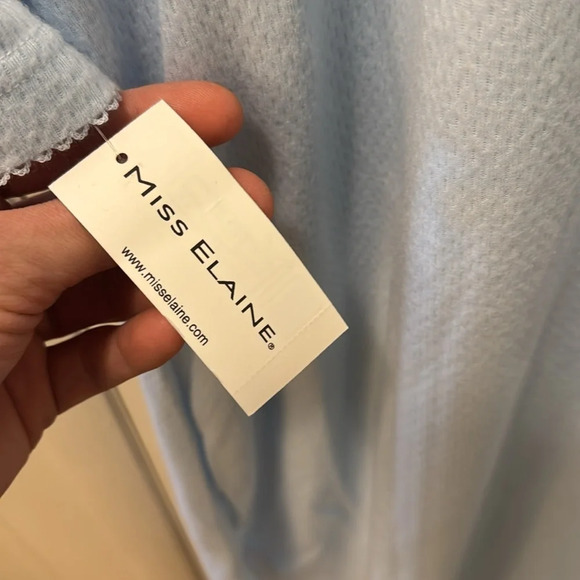NWT MISS ELAINE WOMAN 3X LOUNGEWEAR/SLEEPWEAR/PAJAMA BLUE CUDDLEKNIT POPOVER - Picture 5 of 17